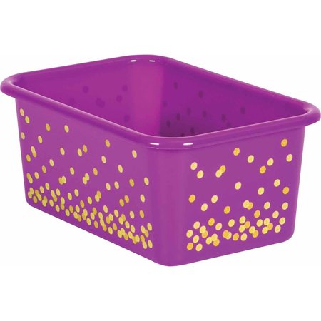 Teacher Created Resources Storage Bin, Plastic, Purple/Gold, 3 PK 20892
